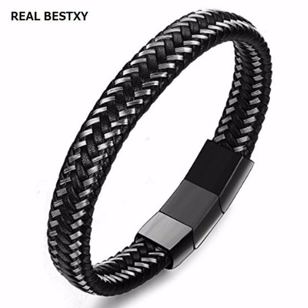 real y casual men female braided bracelets custom made stainless steel jewelry magnetic clasp handmade bangle leather, Golden;silver
real y casual men female braided bracelets custom made stainless steel jewelry magnetic clasp handmade bangle leather, Golden;silver