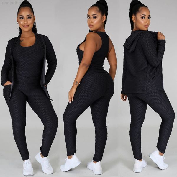 2020 new autumn / winter hooded zipper sweater yoga pants sports three piece set + vest, Tan;black
2020 new autumn / winter hooded zipper sweater yoga pants sports three piece set + vest, Tan;black