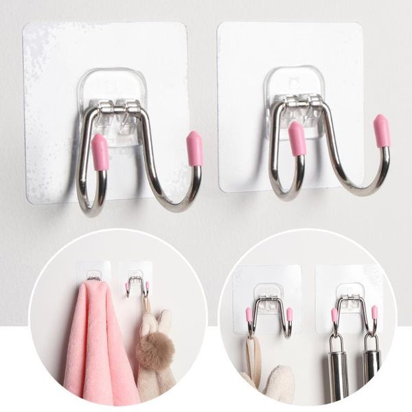 hooks & rails 2/4pcs stainless steel double hook seamless adhesive waterproof home kitchen bathroom strong sticking hanger wall1
hooks & rails 2/4pcs stainless steel double hook seamless adhesive waterproof home kitchen bathroom strong sticking hanger wall1