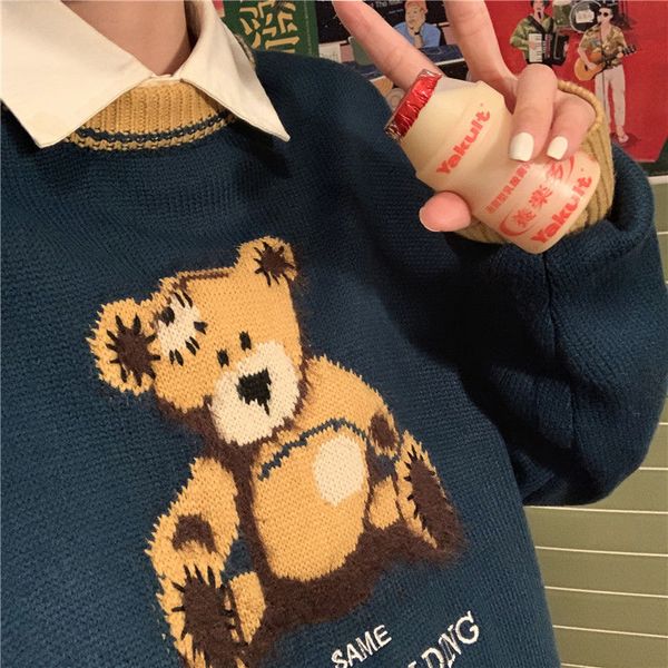 2021 new autumn tide pattern bear male mesh hip-hop loose black around the neck couple sweater better clothes fpcb, White;black
2021 new autumn tide pattern bear male mesh hip-hop loose black around the neck couple sweater better clothes fpcb, White;black