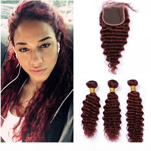 burgundy hair weaves with closure peruvian deep wave 99j human hair 3 bundles and lace closure wine red deep curly virgin hair extensions, Black;brown
burgundy hair weaves with closure peruvian deep wave 99j human hair 3 bundles and lace closure wine red deep curly virgin hair extensions, Black;brown