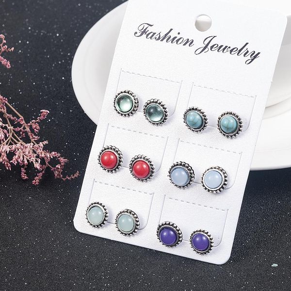 6 pairs /set vintage silver color stone stud earrings flower piercing for women boho earrings fashion jewelry party gift 2018 sqciyo, Golden
6 pairs /set vintage silver color stone stud earrings flower piercing for women boho earrings fashion jewelry party gift 2018 sqciyo, Golden