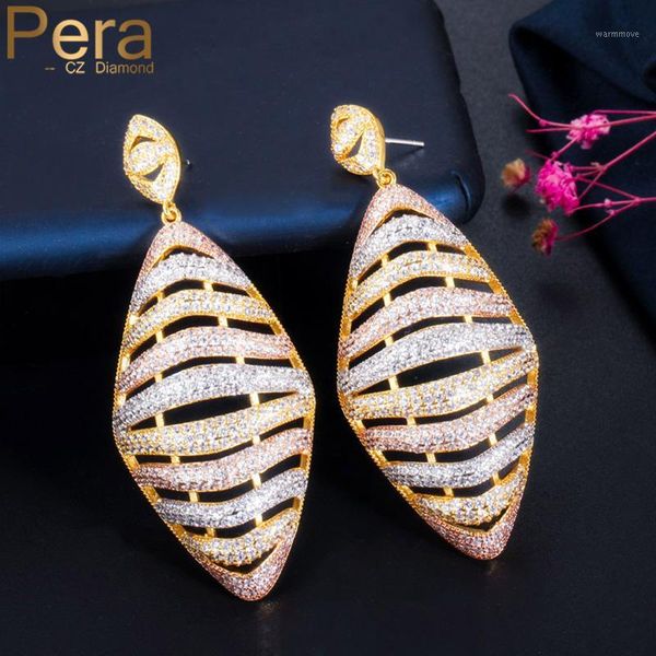 Pera 925 Sterling Silver Shiny CZ 3 Tone Long Hollow Out Drop Bridal Wedding Party Earrings for Bride Jewelry Accessories E5301
Pera 925 Sterling Silver Shiny CZ 3 Tone Long Hollow Out Drop Bridal Wedding Party Earrings for Bride Jewelry Accessories E5301