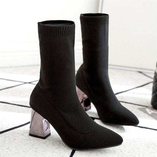 2020 fall fashion women knitting yarn elastic socks boots winter stretch fabric ankle boots chunky medium heels warm shoes1, Black
2020 fall fashion women knitting yarn elastic socks boots winter stretch fabric ankle boots chunky medium heels warm shoes1, Black