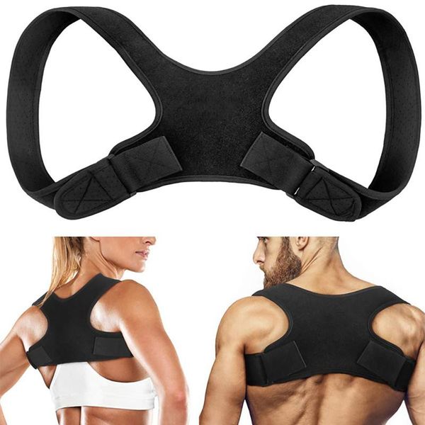 back support adjustable posture corrector shoulder brace belt clavicle spine lumbar correction accessories, Black;blue
back support adjustable posture corrector shoulder brace belt clavicle spine lumbar correction accessories, Black;blue