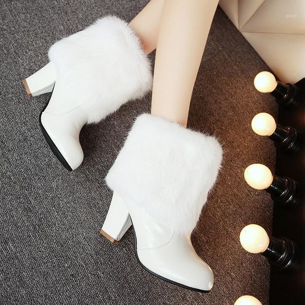 boots ymechic 2021 fashion fur high heel white black pink wedding party shoes block heels ladies ankle winter plus size1 
boots ymechic 2021 fashion fur high heel white black pink wedding party shoes block heels ladies ankle winter plus size1