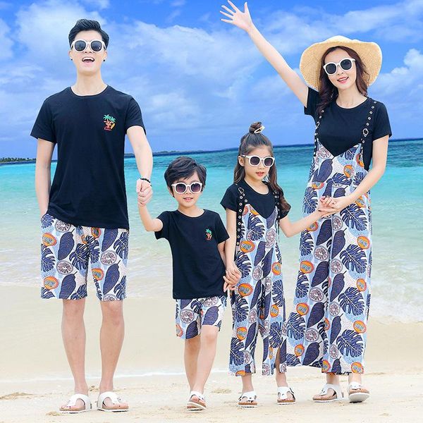 family matching outfits 2021 summer mother daughter father son cotton black t shirts & pants sets 2pcs look print, Blue
family matching outfits 2021 summer mother daughter father son cotton black t shirts & pants sets 2pcs look print, Blue