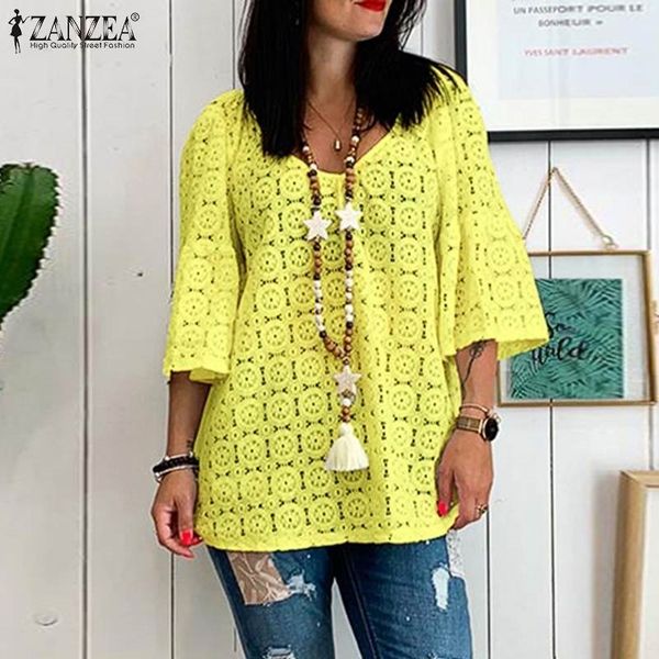 zanzea summer lace crochet blouse women v neck flare sleeve shirt hollow out tunic plus size loose femininas blusas chemise y200402, White
zanzea summer lace crochet blouse women v neck flare sleeve shirt hollow out tunic plus size loose femininas blusas chemise y200402, White