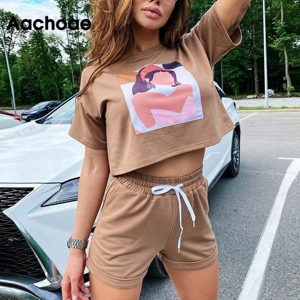 aachoae summer casual printed tshirt suit women batwing short sleeve sports short +solid shorts tracksuit set ensemble femme t200702, White
aachoae summer casual printed tshirt suit women batwing short sleeve sports short +solid shorts tracksuit set ensemble femme t200702, White