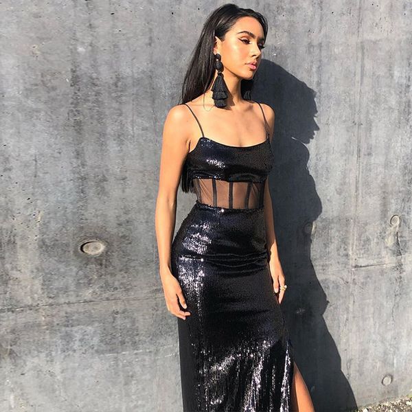 2021 the new fashionable sequins new arrival female lateral slit long dressed night dress party tika, Black;gray
2021 the new fashionable sequins new arrival female lateral slit long dressed night dress party tika, Black;gray