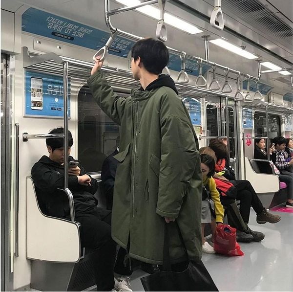 new men's loose warm parkas coat solid color thick stand collar long outwear cotton-padded winter outwear k12, Black
new men's loose warm parkas coat solid color thick stand collar long outwear cotton-padded winter outwear k12, Black