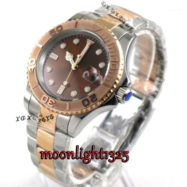 40mm bliger brown dial sapphire crystal deployment clasp automatic mens watch1, Slivery;brown
40mm bliger brown dial sapphire crystal deployment clasp automatic mens watch1, Slivery;brown