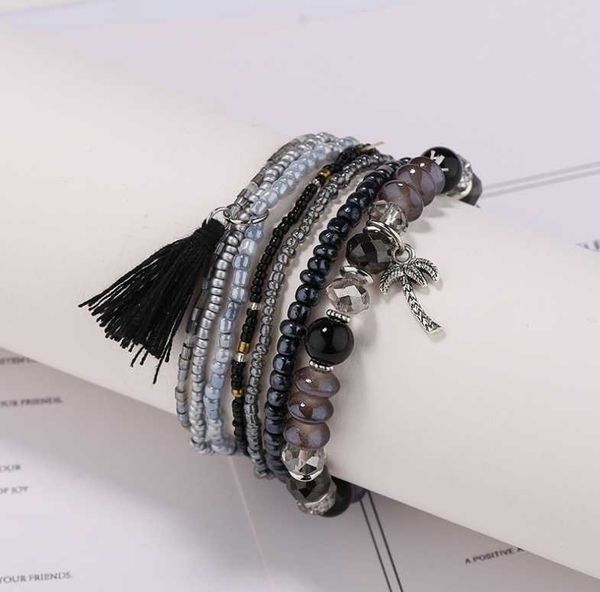 beaded, strands 6pcs/set handcraft boutique fashion multilayer crystal stone beads strand bracelets shell bangles pulseras boho mujer, Black
beaded, strands 6pcs/set handcraft boutique fashion multilayer crystal stone beads strand bracelets shell bangles pulseras boho mujer, Black