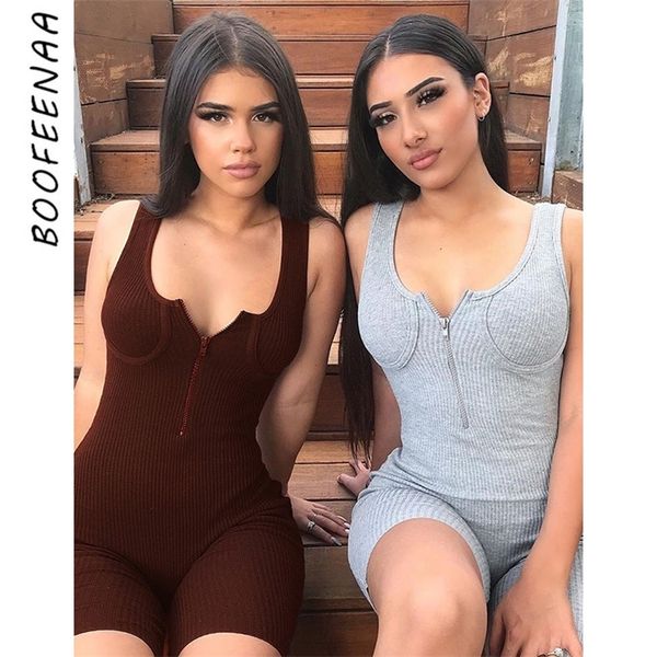 boofeenaa zipper sleeveless bodycon jumpsuits for women 2020 summer fashion casual ribbed romper biker shorts c66-aa26 t200701, Black;white
boofeenaa zipper sleeveless bodycon jumpsuits for women 2020 summer fashion casual ribbed romper biker shorts c66-aa26 t200701, Black;white