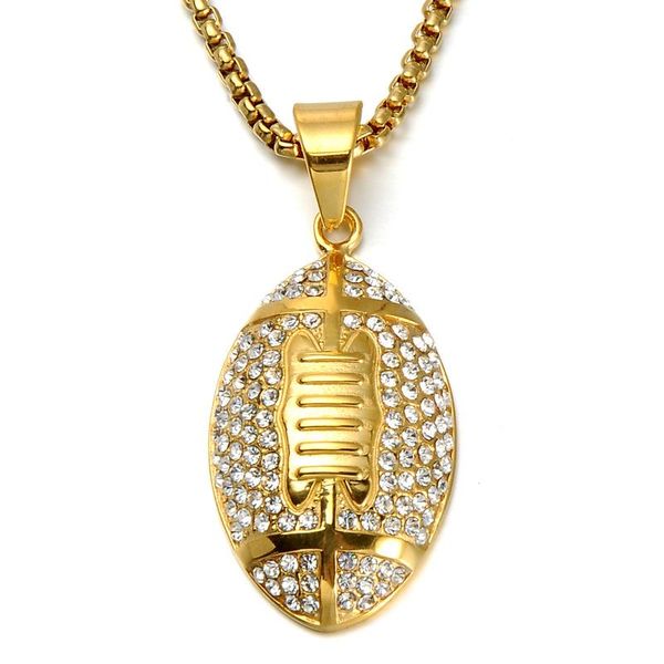 pendant necklaces hip hop iced out rugby sports full rhinestone stainless steel american football gold chains for men jewelry, Silver
pendant necklaces hip hop iced out rugby sports full rhinestone stainless steel american football gold chains for men jewelry, Silver