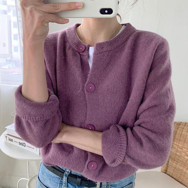 zoki autumn women cardigan sweater long sleeve single breasted knitted short coat causal chic o neck korean female outwear 2021, White
zoki autumn women cardigan sweater long sleeve single breasted knitted short coat causal chic o neck korean female outwear 2021, White