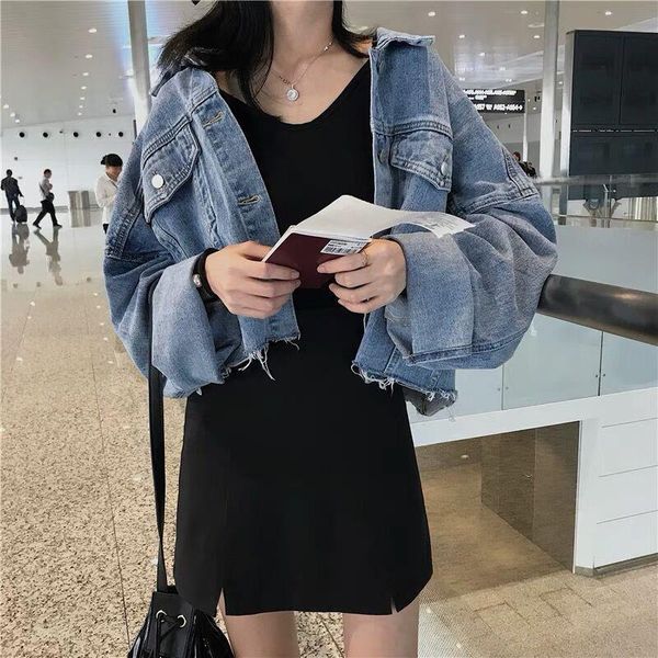 tassel cropped denim jacket women boyfriend jeans jacket coat autumn winter harajuku oversized outerwear batwing sleeve pockets, Black;brown
tassel cropped denim jacket women boyfriend jeans jacket coat autumn winter harajuku oversized outerwear batwing sleeve pockets, Black;brown