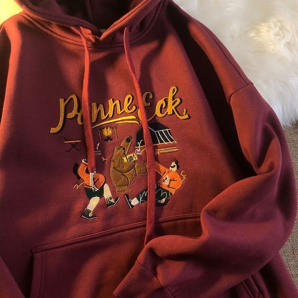 cashmere and thickened autumn / winter port chic cartoon embroidery sweater women ins hooded korean fashion loose coat, Black
cashmere and thickened autumn / winter port chic cartoon embroidery sweater women ins hooded korean fashion loose coat, Black