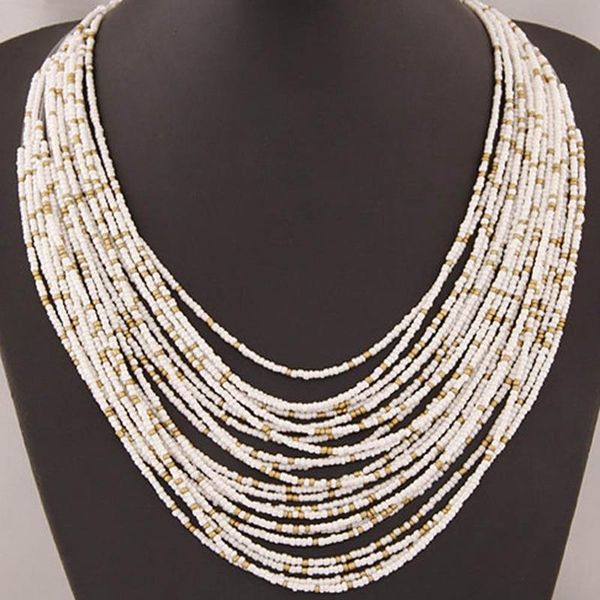 chains 6 color bohemia style multi-layer bib statement collar glass beaded choker necklace fashion jewelry for women wholesale, Silver
chains 6 color bohemia style multi-layer bib statement collar glass beaded choker necklace fashion jewelry for women wholesale, Silver
