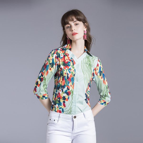 2021 new merchall summer fashion runway blouse women's 3/4 sleeve v-neck ol female slim vintage print shirts 5axu, White
2021 new merchall summer fashion runway blouse women's 3/4 sleeve v-neck ol female slim vintage print shirts 5axu, White