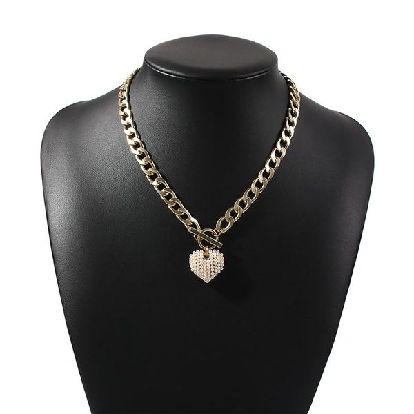 cuban link chain punk necklace for women pearl heart hiphop pendant necklace trendy girls fashion statement jewelry colier femme, Silver
cuban link chain punk necklace for women pearl heart hiphop pendant necklace trendy girls fashion statement jewelry colier femme, Silver