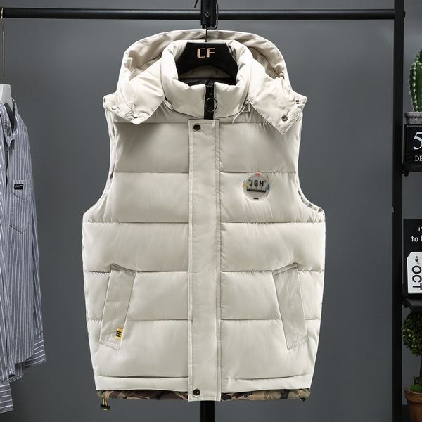 fashion men solid color hooded vest coat winter new men's warm vest trendy brand casual wild vest coats male waistcoat c1214, Black;white
fashion men solid color hooded vest coat winter new men's warm vest trendy brand casual wild vest coats male waistcoat c1214, Black;white
