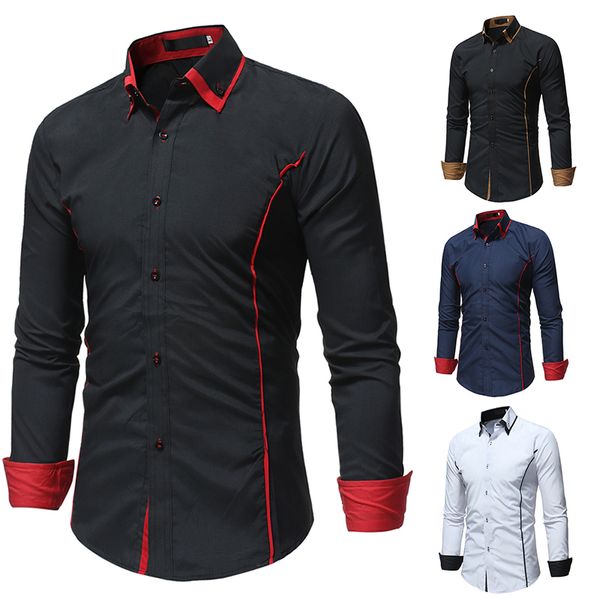 brand camisa masculina long sleeve shirt men korean slim double collar design solid casual dress shirts plus size black c1211, White;black
brand camisa masculina long sleeve shirt men korean slim double collar design solid casual dress shirts plus size black c1211, White;black
