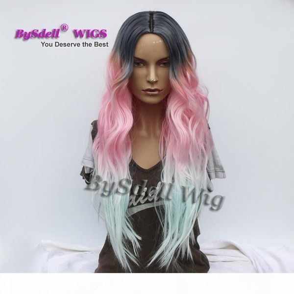 grey ombre pink color then ice blue hair wig synthetic long mermaid body wave hair none lace lace front wigs for beauty lady, Black
grey ombre pink color then ice blue hair wig synthetic long mermaid body wave hair none lace lace front wigs for beauty lady, Black
