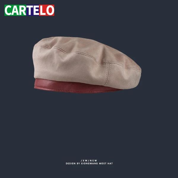 hat lady korean version of temperament suede patchwork beret lady fashion style retro flat painter hat woman, Blue;gray
hat lady korean version of temperament suede patchwork beret lady fashion style retro flat painter hat woman, Blue;gray