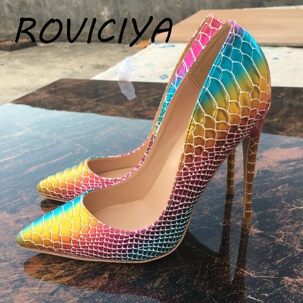 dress shoes color fahion gradient snake print pointed toe 12cm high heel women pumps thin stiletto evening yg026 roviciya, Black
dress shoes color fahion gradient snake print pointed toe 12cm high heel women pumps thin stiletto evening yg026 roviciya, Black