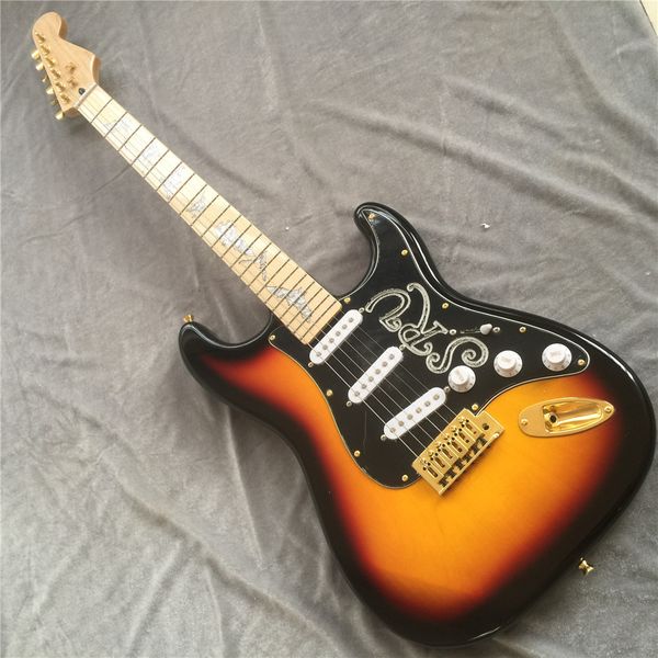 tobacco sunburst electric guitar with srv pickguard,sss pickups,gold hardwares,bat fretboard inlay,offering customized services guitars
tobacco sunburst electric guitar with srv pickguard,sss pickups,gold hardwares,bat fretboard inlay,offering customized services guitars