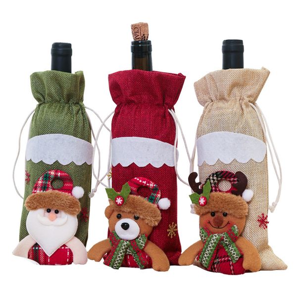 xmas decorations christmas wine bottle cover dinner table decors santa claus snowman gifts party supplies for home #20 q1112
xmas decorations christmas wine bottle cover dinner table decors santa claus snowman gifts party supplies for home #20 q1112