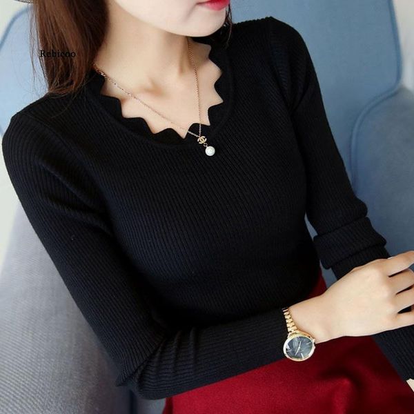 women's sweaters pullover solid women womens knitted slim sweater long sleeve autumn winter butterfly neck female, White;black
women's sweaters pullover solid women womens knitted slim sweater long sleeve autumn winter butterfly neck female, White;black