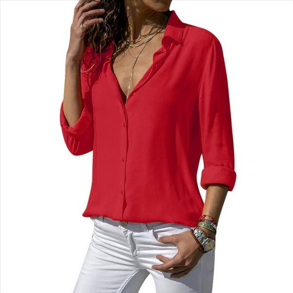 women 2020 spring elegant long sleeve solid v neck chiffon blouse female work wear shirts plus size, White
women 2020 spring elegant long sleeve solid v neck chiffon blouse female work wear shirts plus size, White