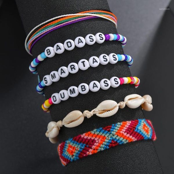 hand-woven friendship bracelets alphabet shell bracelets ethnic style resin beaded for women girls j551, Black
hand-woven friendship bracelets alphabet shell bracelets ethnic style resin beaded for women girls j551, Black
