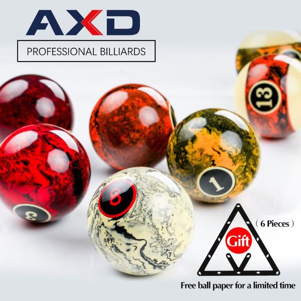 Axd 16pcs Billiard Pool Balls Set 57.2mm Resin Balls Marble Pattern Pool Table Billliards Accessory Ball Papers For Free