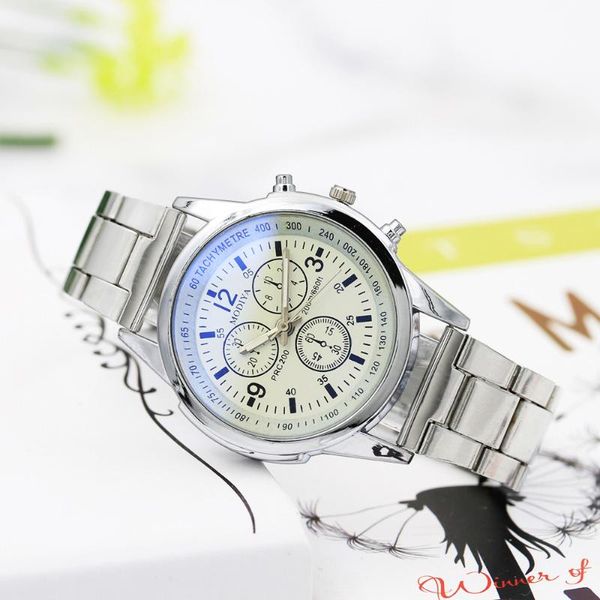 #50 Watch Men Date Business Clock Stainless Steel Sport Quartz Hour Wrist Analog Watch Mens Masculino