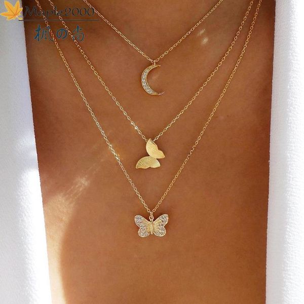 new fashion butterfly pendant necklace creative simple alloy three-layer necklace for women butterfly necklaces fashion jewelry, Silver
new fashion butterfly pendant necklace creative simple alloy three-layer necklace for women butterfly necklaces fashion jewelry, Silver