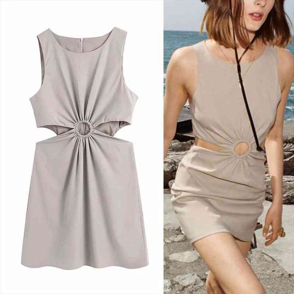 za cut out dress women sleeveless mini summer dress woman casual ruched short dresses ladies chic back zip dresses, Black;gray
za cut out dress women sleeveless mini summer dress woman casual ruched short dresses ladies chic back zip dresses, Black;gray