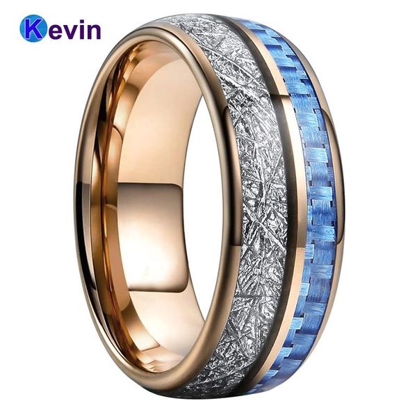 wedding rings rose gold band tungsten for men and women with light blue carbon fiber white meteorite inlay, Slivery;golden
wedding rings rose gold band tungsten for men and women with light blue carbon fiber white meteorite inlay, Slivery;golden