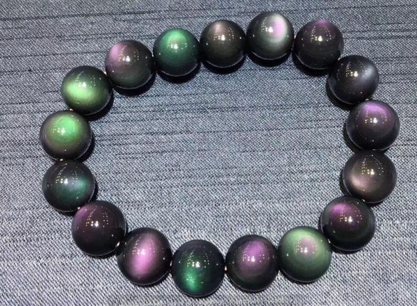 link, chain >>nice 12mm 14mm 100% natural obsidian mexican rainbow stone crystal bracelet, Black
link, chain >>nice 12mm 14mm 100% natural obsidian mexican rainbow stone crystal bracelet, Black