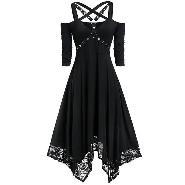 gothic dress women black goth dress off shoulder dress lace patchwork punk rock cross strap plus size vintage midi, Black;gray
gothic dress women black goth dress off shoulder dress lace patchwork punk rock cross strap plus size vintage midi, Black;gray