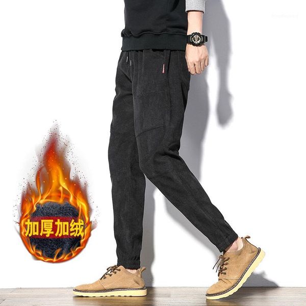 autumn and winter corduroy drawstring cool labeling pants cotton corduroy plus velvet beam leg pants harlan skinny men's1, Black
autumn and winter corduroy drawstring cool labeling pants cotton corduroy plus velvet beam leg pants harlan skinny men's1, Black