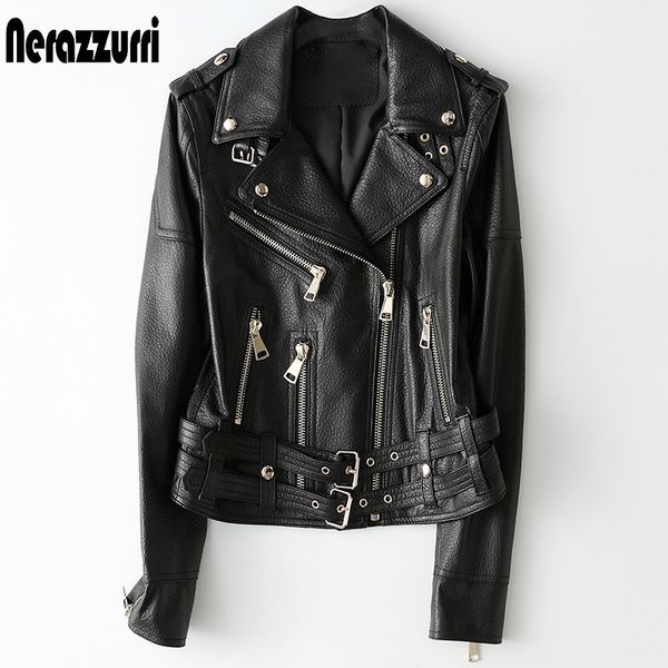 nerazzurri short black leather biker jacket women long sleeve zipper autumn light soft plus size clothing for women 6xl 7xl 210201
nerazzurri short black leather biker jacket women long sleeve zipper autumn light soft plus size clothing for women 6xl 7xl 210201