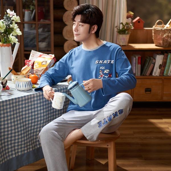 men's sleepwear 6535cotton pullover long sleeve trousers pajama a sets winter boy man jammies o-neck home casual nightwear pyjamas cke, Black;brown
men's sleepwear 6535cotton pullover long sleeve trousers pajama a sets winter boy man jammies o-neck home casual nightwear pyjamas cke, Black;brown
