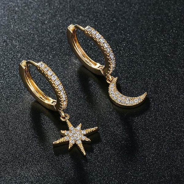 hoop & huggie 2021 fashion korean classic star moon drop earrings for women gold color trendy jewelry geometric pendientes aretes, Golden;silver
hoop & huggie 2021 fashion korean classic star moon drop earrings for women gold color trendy jewelry geometric pendientes aretes, Golden;silver