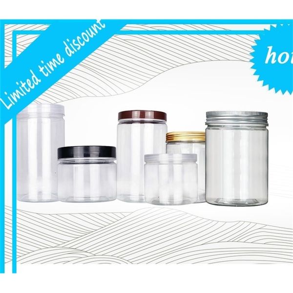 250ml 350ml transparent small plastic pet jars aluminum clear empty cosmetic sample jar with lid in stock
250ml 350ml transparent small plastic pet jars aluminum clear empty cosmetic sample jar with lid in stock