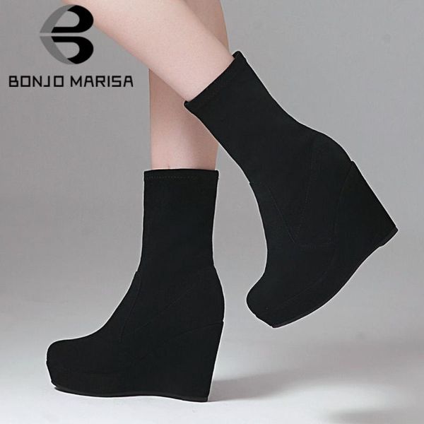 boots bonjomarisa lady fashion round toe ankle wedges autumn brand women slip on casual sock shoes woman, Black
boots bonjomarisa lady fashion round toe ankle wedges autumn brand women slip on casual sock shoes woman, Black