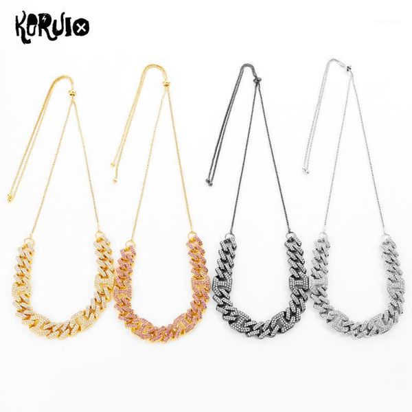 chokers adjustable iced out paved crystal full miami curb cuban necklace cz bling rapper chain street boy girl jewelry cool charm gifts1, Golden;silver
chokers adjustable iced out paved crystal full miami curb cuban necklace cz bling rapper chain street boy girl jewelry cool charm gifts1, Golden;silver