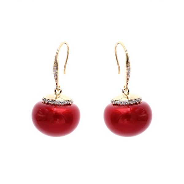 dangle & chandelier vintage red pearl earrings micro pave cubic zirconia bridal lantern ear hook brand design jewellery for women, Silver
dangle & chandelier vintage red pearl earrings micro pave cubic zirconia bridal lantern ear hook brand design jewellery for women, Silver